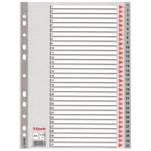 Przekładki ESSELTE PP 1-31 numeryczne szare /100108/
