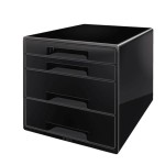 Pojemnik z 4 szufladami LEITZ WOW czarno-czarny /52521095/