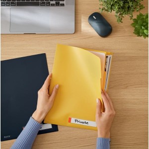 Obwoluta A4 "L" LEITZ COSY z kieszonką na etykietę i 3 przegródkami żółta ciepła 3szt.  /47160019/