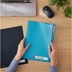 Obwoluta A4 "L" LEITZ COSY z kieszonką na etykietę i 3 przegródkami niebieska morska 3szt. /47160061/