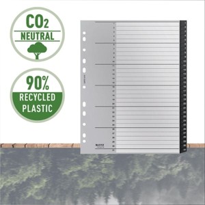 Przekładki A4 MAXI PP 1-31 numeryczne LEITZ RECYCLE czarne /12180000/